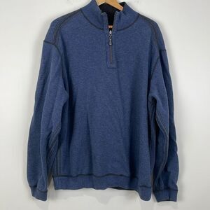 Tommy Bahama Men’s Reversible 1/4 Zip Sweater Pullover Blue Black 23”x28”